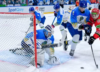 Три очка Михайлиса помогли сборной Казахстана одолеть команду «Звезды и ВХЛ» на КПК-2023