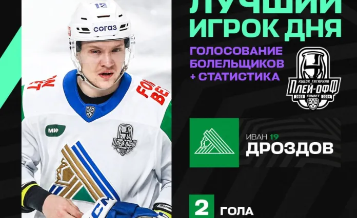 Белорусский форвард стал лучшим игроком дня в КХЛ за 6 марта