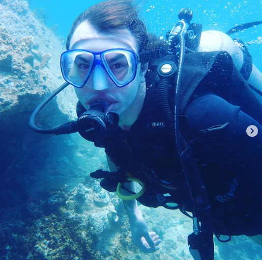 Олег Евенко в акваланге