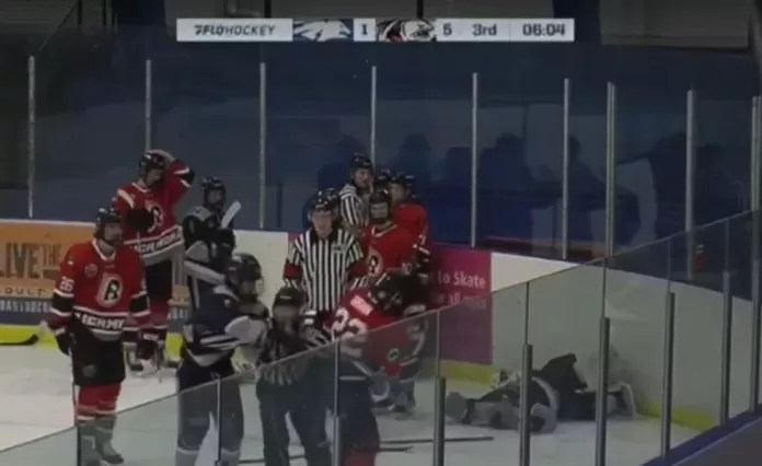 Видео: В Канаде хоккеист удушающим приёмом нанес тяжелую травму вратарю