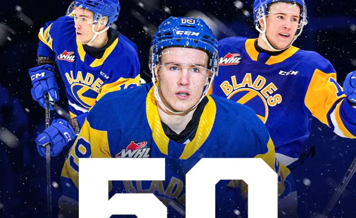Егор Сидоров выбил 50-ю шайбу в сезоне WHL
