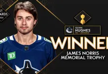 Капитан «Ванкувера» Хьюз завоевал «Норрис Трофи» — награда лучшего защитника сезона НХЛ
