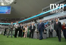 Александр Лукашенко упомянул хоккей при открытии Национального футбольного стадиона