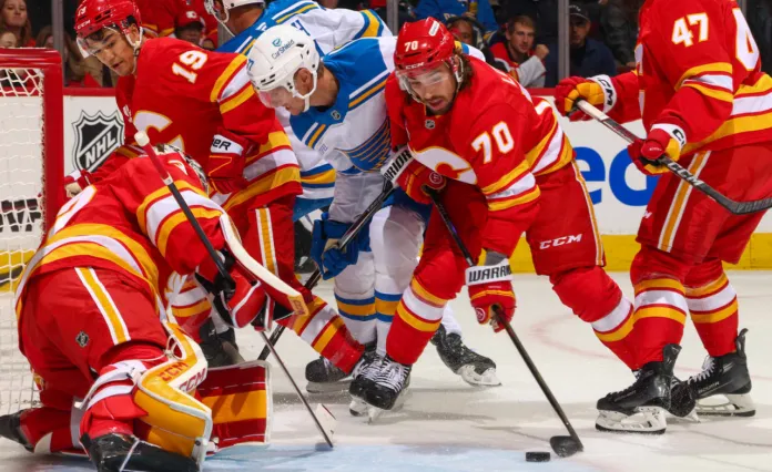 Шарангович провел 16 минут в матче НХЛ, но его «Калгари» уступил «Сент-Луису»