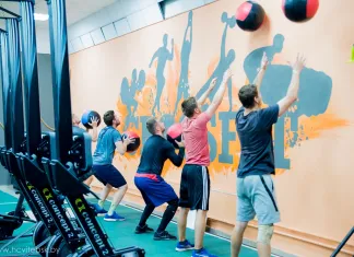 Фото: ХК «Витебск» провёл тренировку в фитнес-клубе