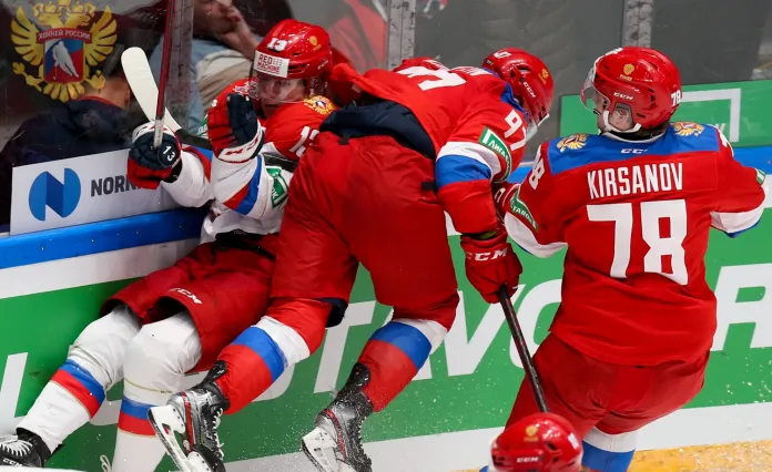 Сборная России одержала волевую победу над молодёжной командой на St. Petersburg Cup
